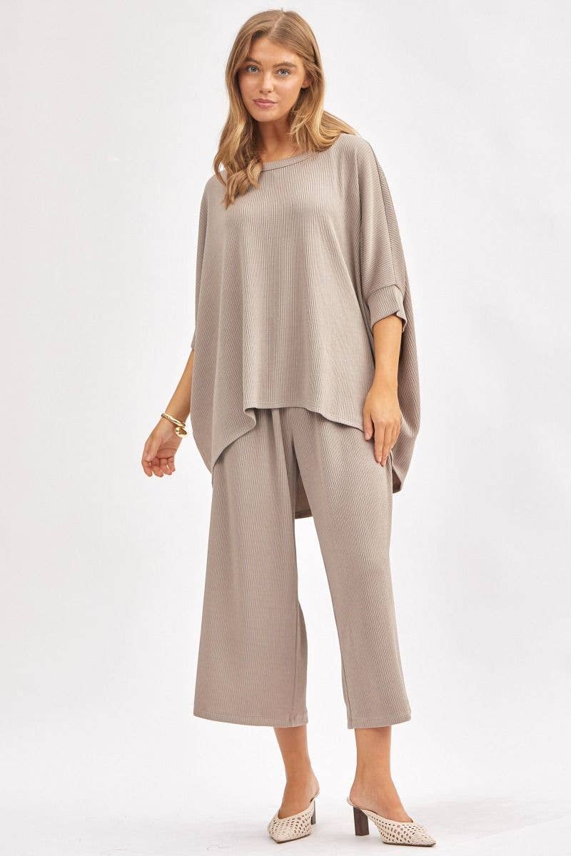 Solid Blouse + Wide Leg Set TRVSET-BALI