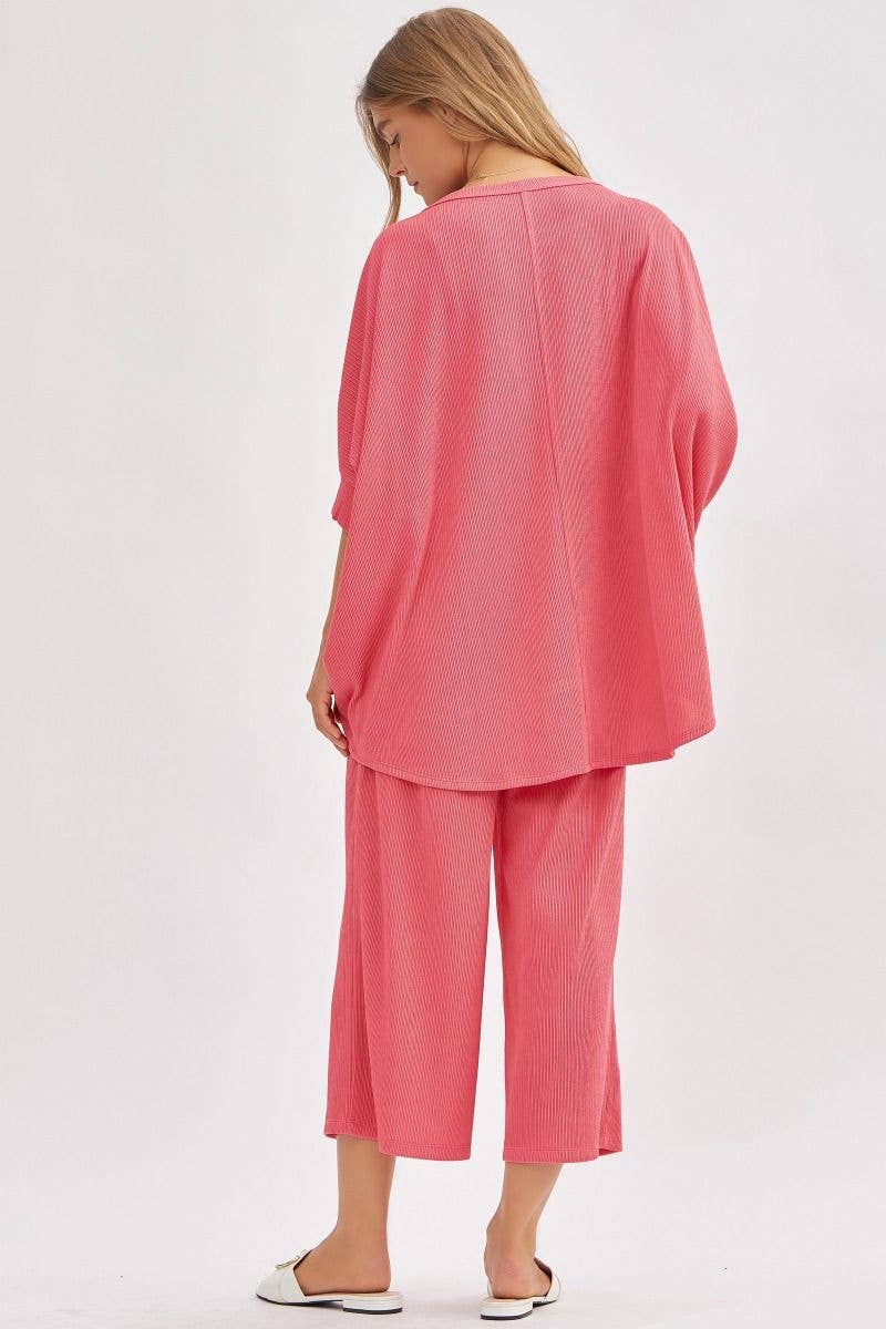 Solid Blouse + Wide Leg Set TRVSET-BALI