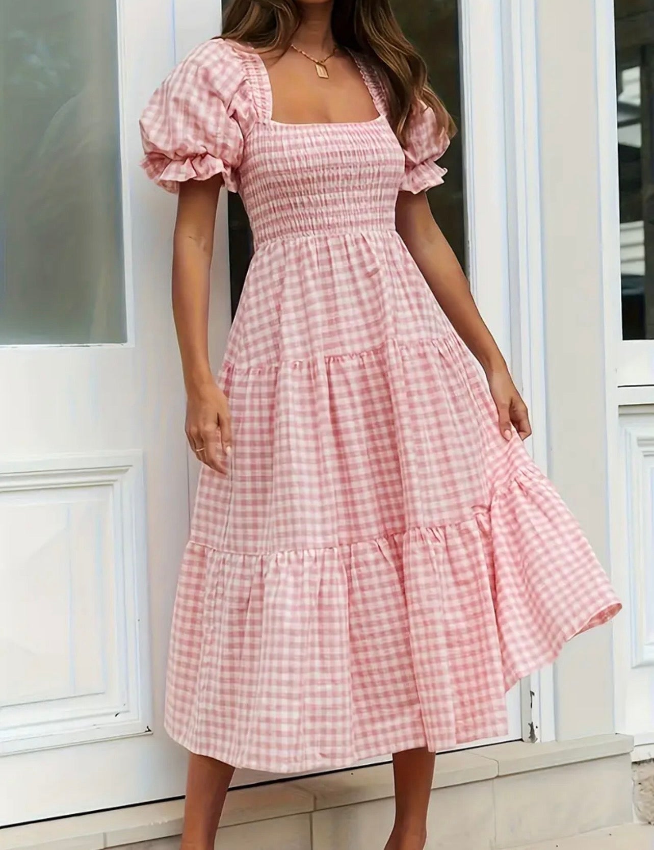 Puff sleeve spring dress