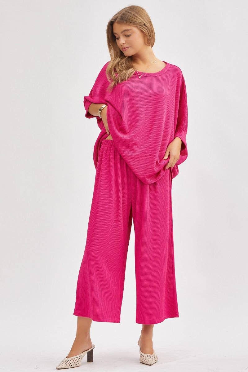 Solid Blouse + Wide Leg Set TRVSET-BALI