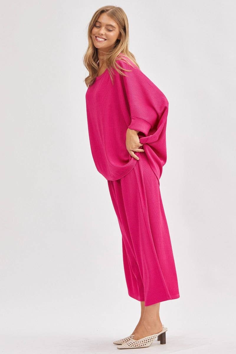 Solid Blouse + Wide Leg Set TRVSET-BALI
