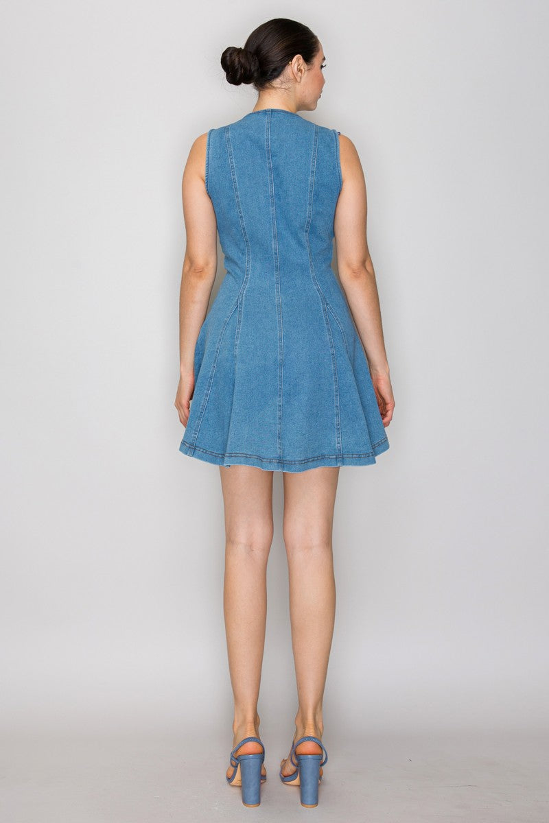 Denim sleeveless dress