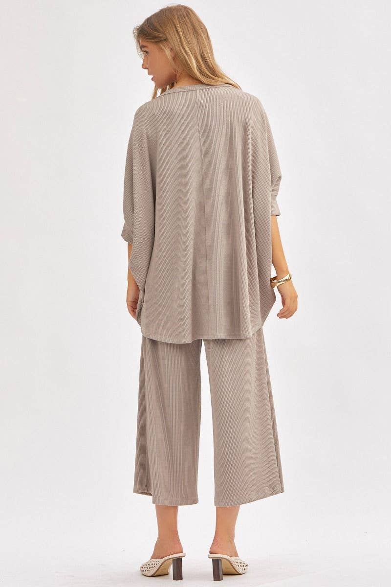 Solid Blouse + Wide Leg Set TRVSET-BALI