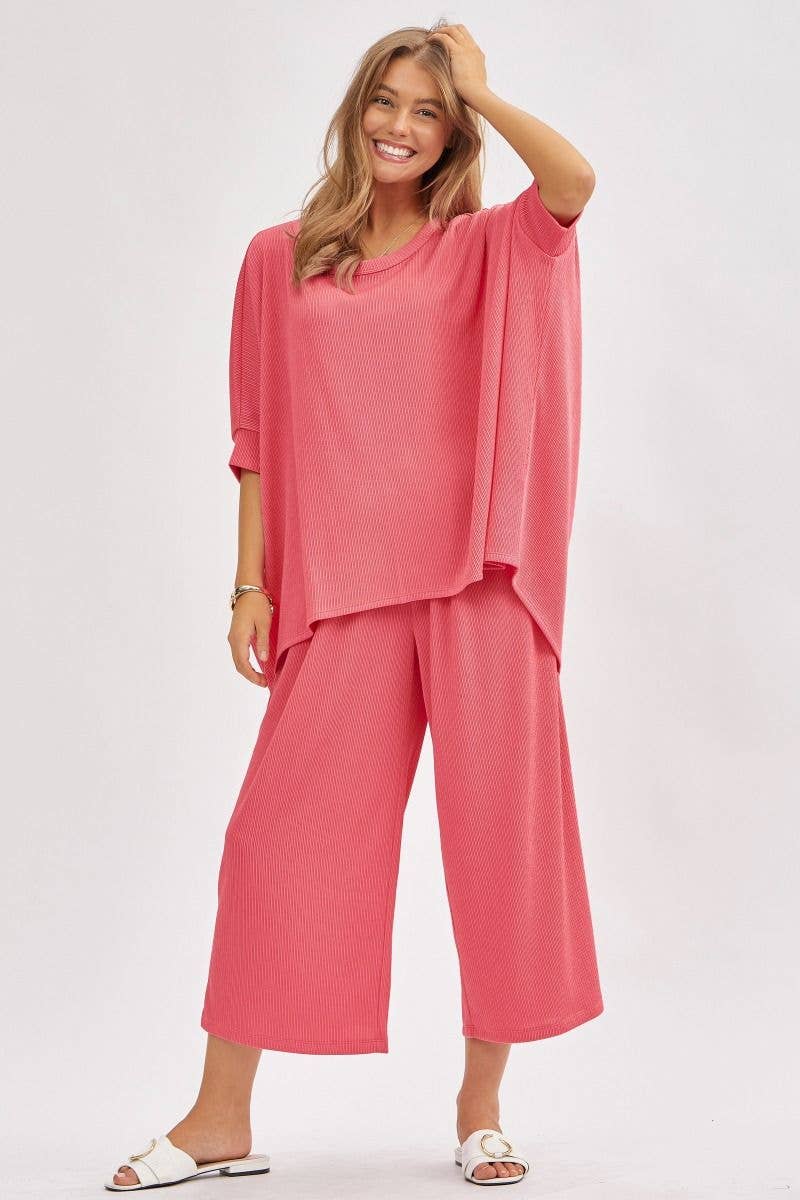 Solid Blouse + Wide Leg Set TRVSET-BALI