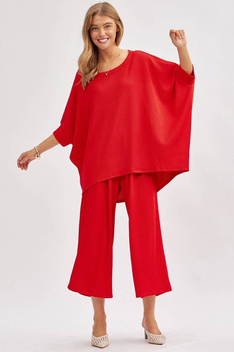 Solid Blouse + Wide Leg Set TRVSET-BALI
