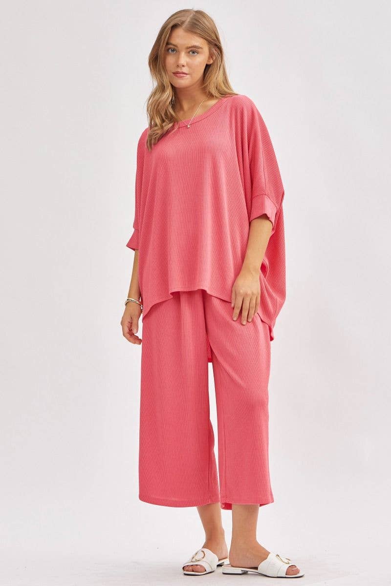 Solid Blouse + Wide Leg Set TRVSET-BALI
