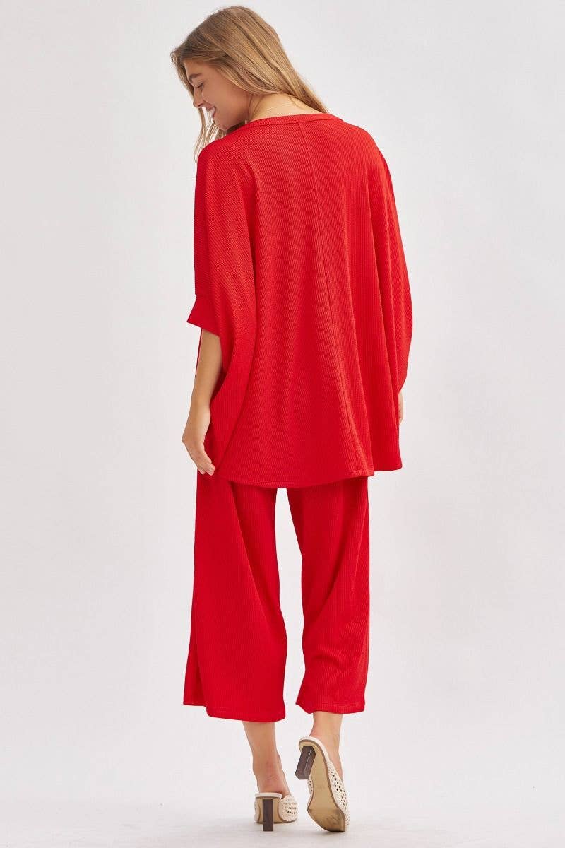 Solid Blouse + Wide Leg Set TRVSET-BALI