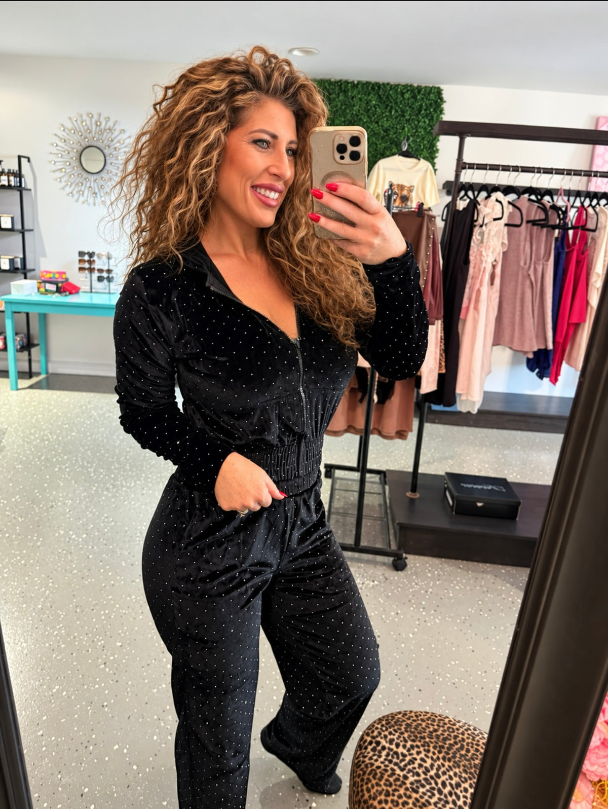 Black sparkle two piece set
