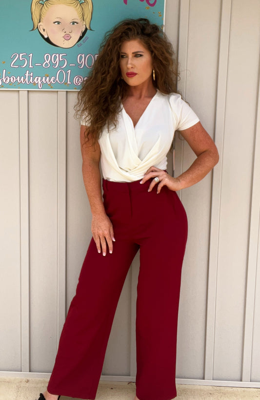 Maroon trouser pants