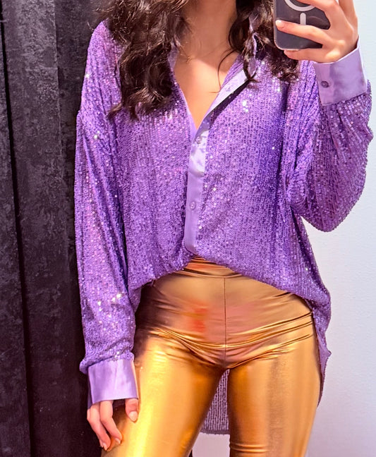 LONG SLEEVE SHIMMER TOP