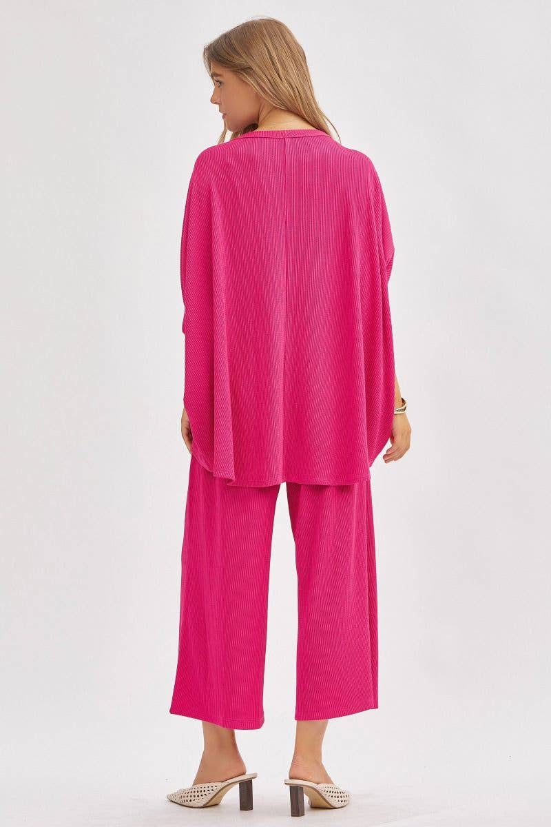 Solid Blouse + Wide Leg Set TRVSET-BALI