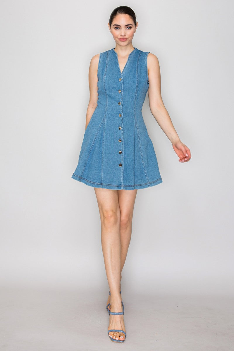 Denim sleeveless dress