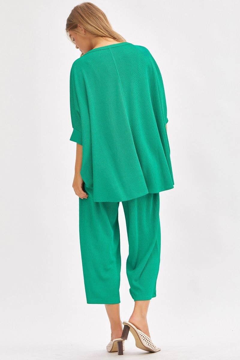 Solid Blouse + Wide Leg Set TRVSET-BALI