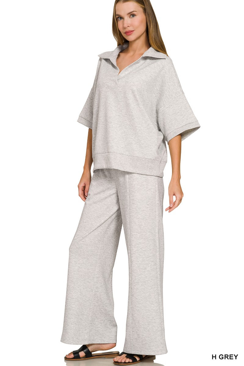 zenana grey two piece set